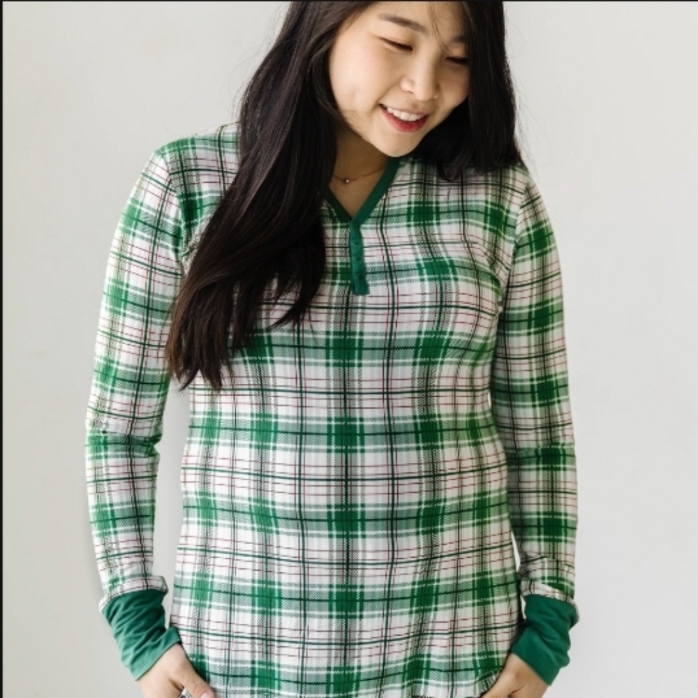 Little Sleepies Noel Plaid Women's Large Long Sleeve PJ Top